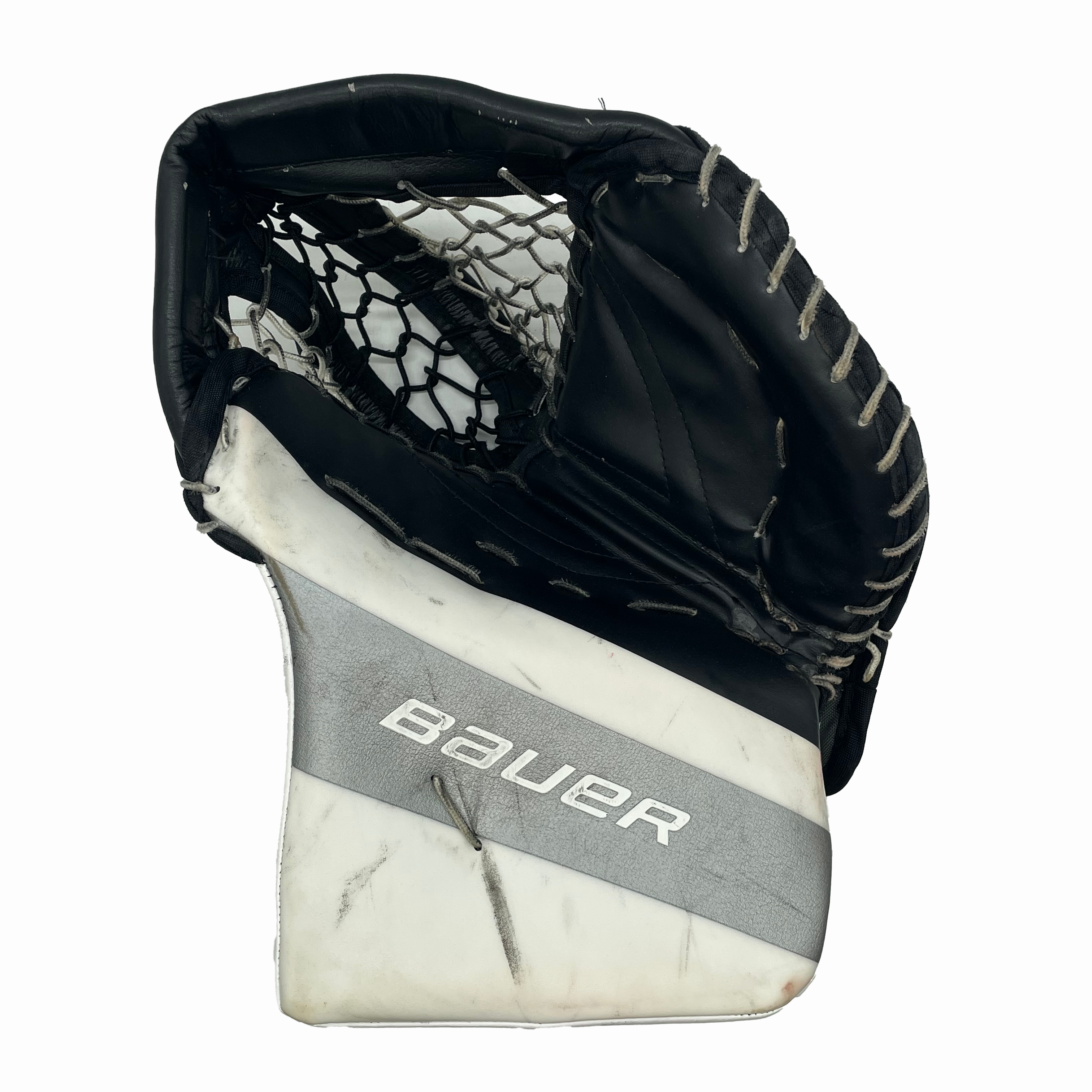 Bauer Vapor Hyperlite 2 - Gant de gardien NCAA Pro Stock d'occasion (noir/blanc/argent)